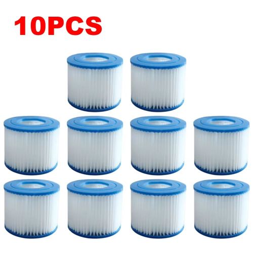 Lot de 10 Filtres Piscine Type VI - Cartouches de Rechange Compatibles Intex, Bestway Lay-Z-Spa, Taille Flowclear VI, Filtration Spa