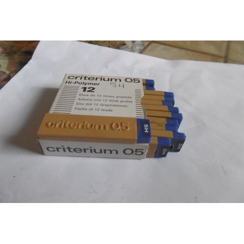 Étui De 12 Mines 0.5mm " 5h " Pour Tous Porte Mines 0.5mm Criterium 7505 Boite De 12 Étuis