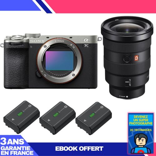 Boitier Sony A7C II Silver + FE 16-35mm f/2.8 GM + 3 Sony NP-FZ100 + Ebook 'Devenez Un Super Photographe'