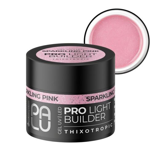 Gel Constructeur Palu Pro Lumière Rose Scintillante 12g Rose