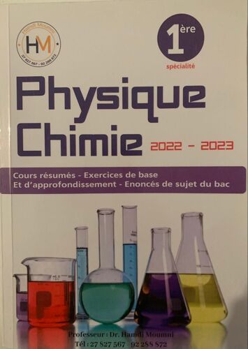 Editions  Hm - Physique Chimie 1ere Spécialité -  Docteur Hamdi Moumni - 