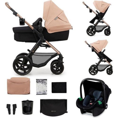 Kinderkraft Moov 2 Poussette 3 En 1, Avec Siège Auto Mink Pro I-Size 40- 75 Cm Beige