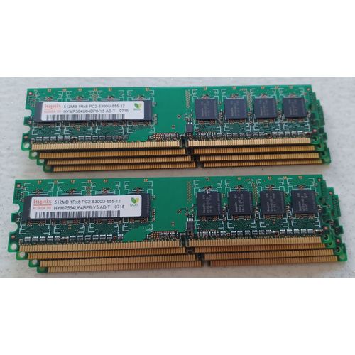 lot de 8 barrettes RAM 512 Mo PC2 - Hynix