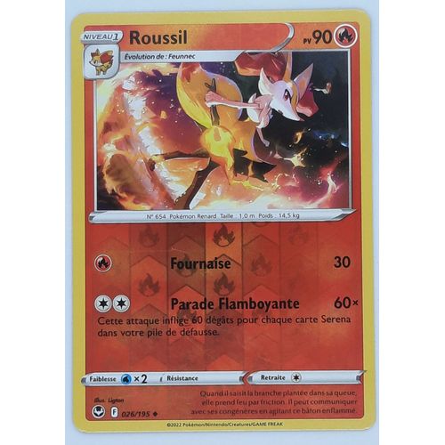 Roussil Reverse - Pokémon - Set Tempête Argentée - 026/195 - Ev12 - Française
