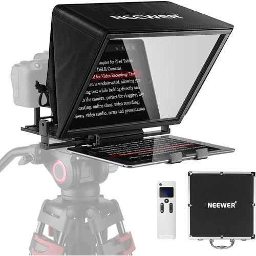 NEEWER Téléprompteur X14 avec Remote Control RT-110 et contrôle APP, Portable sans Assemblage Compatible avec iPad Android Tablette, Smartphone, Appareil Photo Reflex numérique