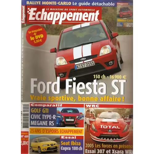 Echappement 449 De 2005 Honda Civic Type R,Megane Rs,Golf Gti,Ford Fiesta St,Chrysler Crossfire Srt6,Seat Ibiza Cupra,Citroen Xara Wrc,Peugeot 307 Wrc,Var,Sarrazin