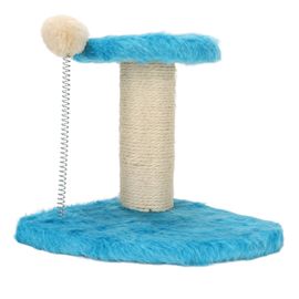 Hjlian Arbre A Chat Interactif En Peluche Douce, 2 Couches De Corde En Sisal, Pour Chats D'interieur Et Chatons, Bleu