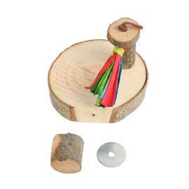 Hjlian Plateforme Ronde En Bois Pour Oiseaux, Perchoir Epais Et Robuste Pour Cage A Oiseaux, Perruche Calopsitte, Perruche, Taille M