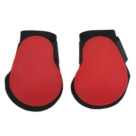 Hjlian Lot De 2 Guetres De Protection Pour Tendons De Cheval, Coque En Pu, Pour Entrainement De Competition Equestre, Pattes Arriere Rouges, Taille L