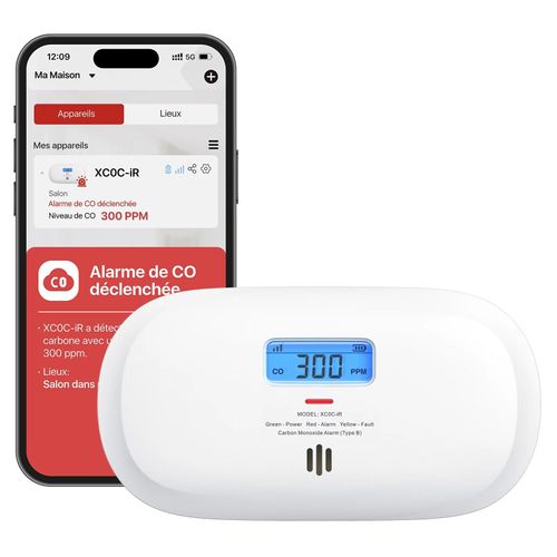 WiFi Détecteur de Monoxyde de Carbone Connecté, XC0C-iR