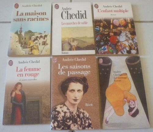 Andrée Chedid, 6 Romans En Poche J'Ai Lu : La Maison Sans Racines + Les Marches De Sable + L'Enfant Multiple + La Femme En Rouge (11 Nouvelles) + Les Saisons De Passage (Souvenirs) + Le Message