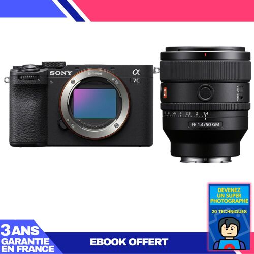 Boitier Sony A7C II Noir + FE 50mm f/1.4 GM + Ebook 'Devenez Un Super Photographe'