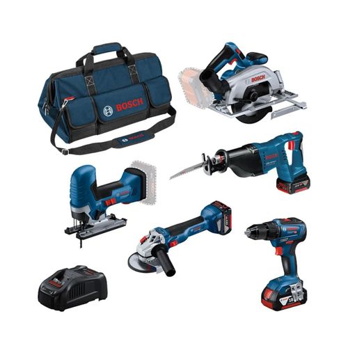 Pack 5 outils 18V (GSR+GWS+GKS+GSA+ GST) - BOSCH - 0615A5004E