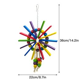 Hjlian Grand Jouet Pour Perroquet, Jouet Pour Oiseau, Grande Roue, Corde En Coton, Jouet A Macher En Copeaux De Bois, Peau De Tigre, Pivoine Xuanfeng Applicable
