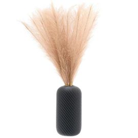 Vase à fleurs artificielles 3D gris haut 25cm plastique décoratif cylindre