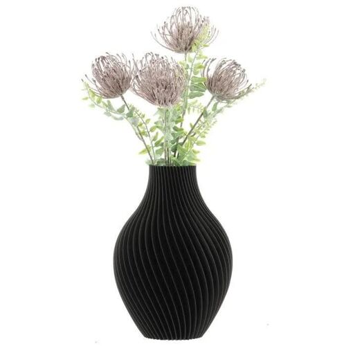 Vase à fleurs artificielles - BOTLE - 25 cm - Noir - PLA - Design contemporain
