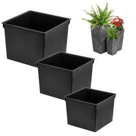 Inserts Carrés - Botle - 3 Pièces - Noir - Plastique Haute Qualité - Pour Pots Prosperplast