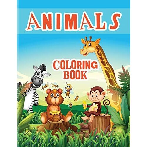 Awsome Animals Coloring Book: A Coloring Book For Adults: Amazing Animals Designs: Lions, Elephants, Owls, Wolves, Horses, Dogs, Cats, Butterflies,
