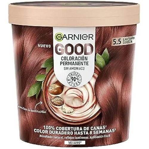 Coloration Permanente - Garnier - Good Coloración - 5.5 Castaño Cereza - Sans Ammoniaque - Crème 