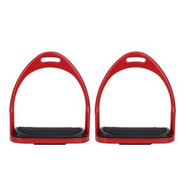 Hjlian Etrier D'equitation Colore, Etrier Equestre Leger En Aluminium Antirouille (Rouge)