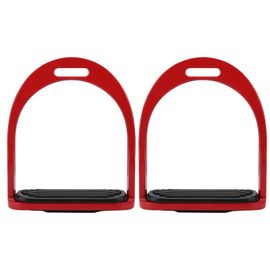 Hjlian Etriers De Cheval En Aluminium Moule Sous Pression, Couleur Acier Inoxydable, Avec Tapis En Caoutchouc (Rouge)