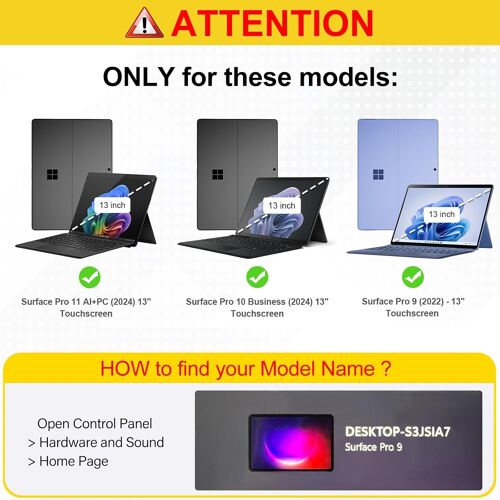 Coque Pour Microsoft Surface Pro 11/10/9 13 Pouces (2024/2022), Housse Multipositions Protection Avec Poche De Documents, Etui Compatible Avec Clavier Type Cover, Fleur Hibiscus[COQ9125621]