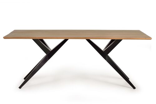 Table A Manger En Bois D'acacia Et Métal
