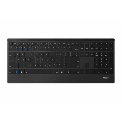Clavier d'ordinateur Rapoo - RP E9500M UI-B - sans Fil Multi-Mode E9500M Clavier - Noir (Mise en Page des Etats-Unis QWERTY)