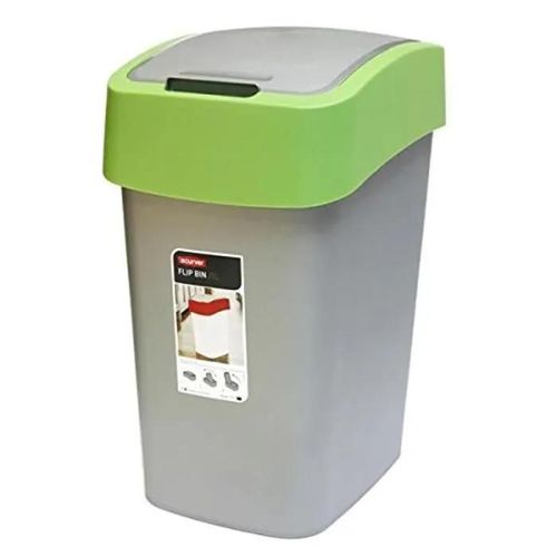 2045038 Flip Bin Poubelle Plastique Argent-Vert 25 L 6202