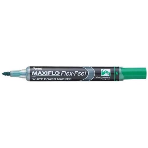 Marqueur Pour Tableau Blanc - Pentel - Vert - Pointe Flexible - Encre Fluide - Effaçable À Sec