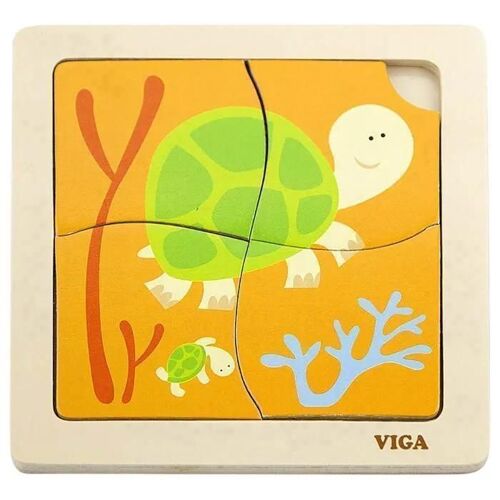 Viga - Puzzle 4 pièces Tortue