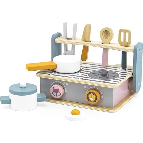 Cuisine en bois portable - Foldable Stove et BBQ - Cuisinière 2 en 1 - 8 accessoires - Facile à plier