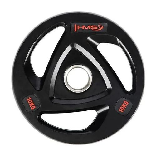 Disque De Musculation - Hms - Tox10 - Acier Avec Revêtement En Caoutchouc - 10 Kg - Pour Entraînement Intensif