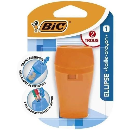 Bic Ellipse Taille-Crayons 2 Trous Avec Grand Réservoir - Blister De 1