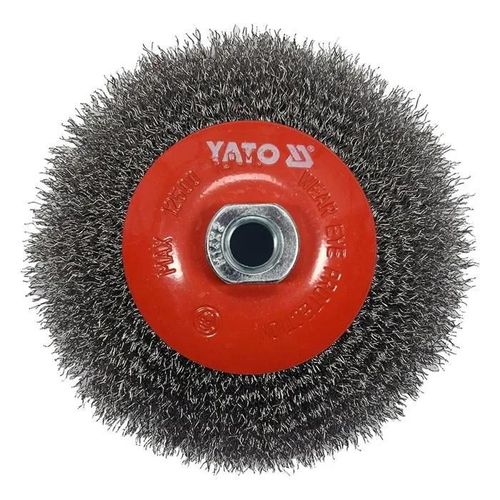 Yato - YT-47612 - Brosse disque avec filetage, fil d'acier ondulé INOX 125mm M14 ()