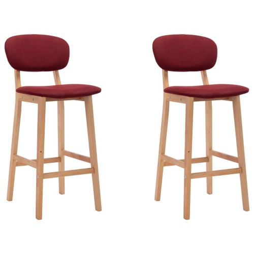 Vidaxl Tabourets De Bar Lot De 2 Rouge Bordeaux Tissu