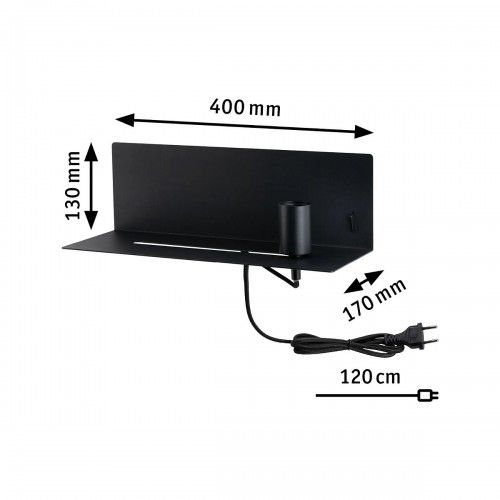 Applique Murale E27 Max.40w Usbc Métal Blanc - Devara Paulmann