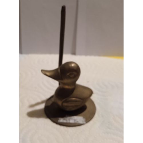 Bibelot - Canard En Laiton - 9 cm De Hauteur Totale