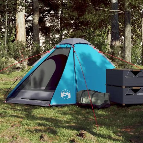 Tente De Camping À Dôme 2 Personnes Bleu Imperméable
