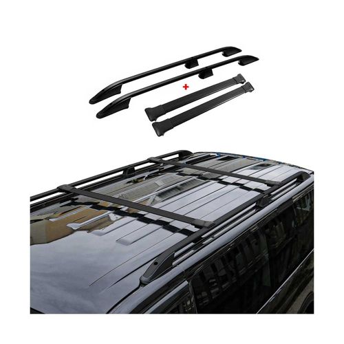 Kit Barres De Toit Pour Renault Kangoo I 1997-2009 L1 Court Alu Noir 4x