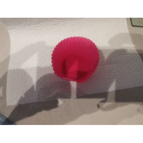 Lot 10 Moules Cupcake / Muffins Rond Silicone Coloris Rose Ou Violet