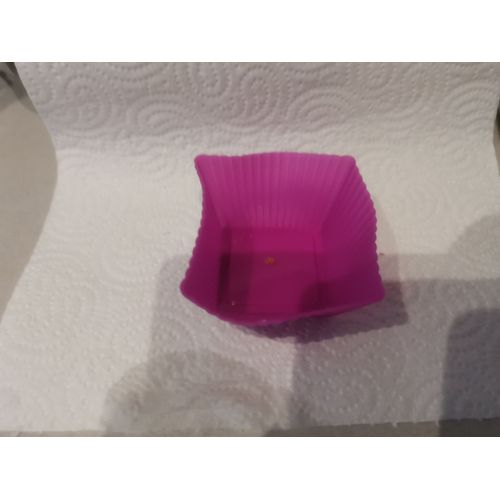 Lot 10 Moules Cupcake / Muffins Carré Silicone Coloris Rose Ou Violet