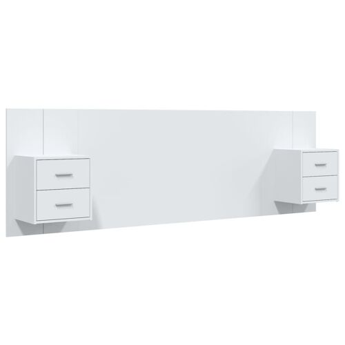 vidaXL Tête de lit avec armoires Blanc Bois d'ingénierie