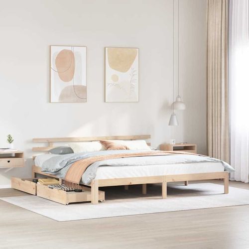 Vidaxl Cadre De Lit Avec Tiroirs Sans Matelas 200x200 Cm