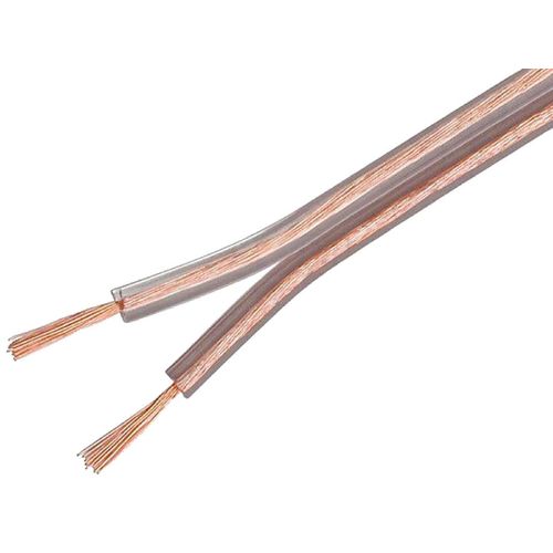 100m cable de haut parleurs - 2x2.5mm2 - CCA - transparent