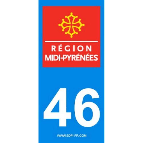 2 Autocollants Region Departement 46