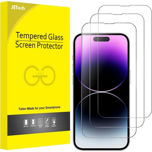 KALANKA-Protection d'Écran à Couverture Complète pour iPhone 14 Pro 6,1 Pouces, Integrale Film en Verre Trempé 9H Compatible Coque, HD Transparent, Lot de 3