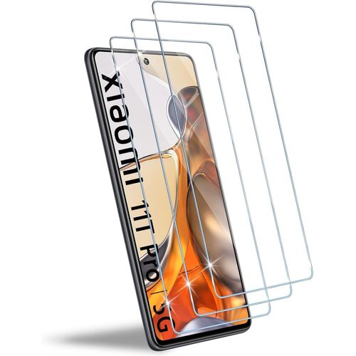 Compatible Avec Xiaomi 11t 5g / 11t Pro 5g Verre Trempé, 3 Pièces 9h Dureté Protection Écran, Ultra Hd Film Protection D'écran, Sans Bulles, Anti-Rayure