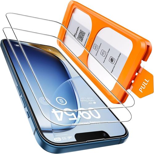 CAUC-Verre Trempé pour iPhone 13 Mini, Dépoussiérage Automatique, Sans Bulles, Dureté 9H, Couverture Complète Protection écran, Coques de Téléphone Compatibles, 2 Pièces