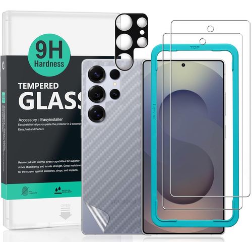 2 Pièces Verre Trempé Pour Samsung Galaxy S25 Ultra 5g 6.8"",9h Dureté Protection Écran,Avec 1 Pièce Protection Caméra,1 Pièce Film Arrière,Facile À Installer